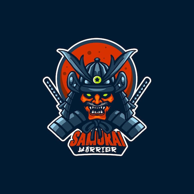 Vector samurai head for mascot