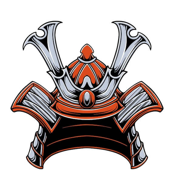 Samurai helmet vector design illustration