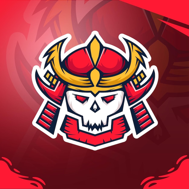 Vector samurai hoofd esport logo afbeelding