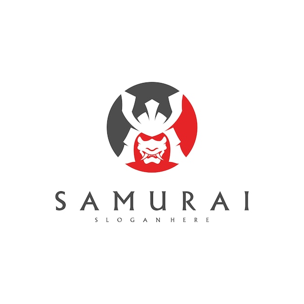 Samurai hoofd logo ontwerp vector Samurai krijger logo sjabloon