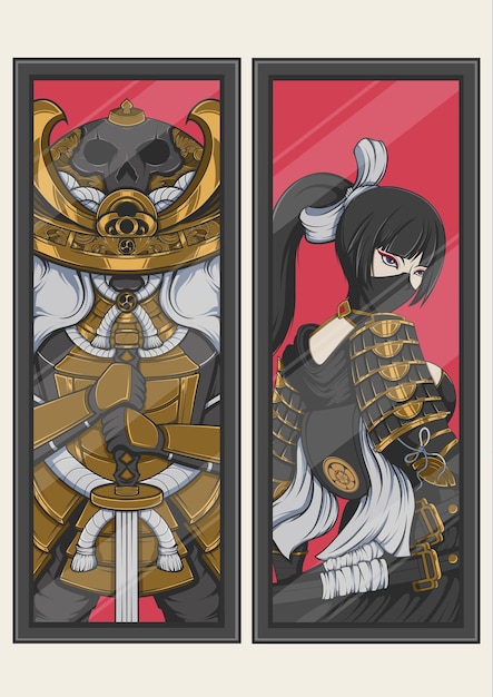 Vector samurai illustratie ontwerp