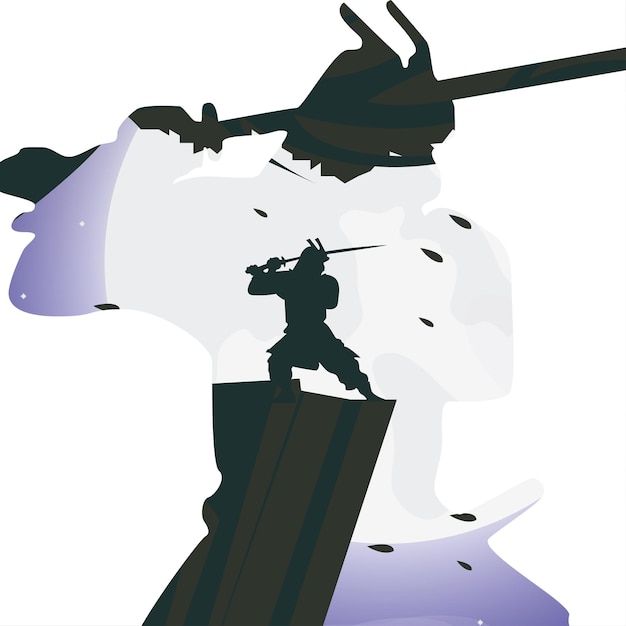 Vector samurai illustratie vector logo