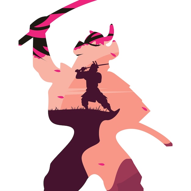 samurai illustration vector