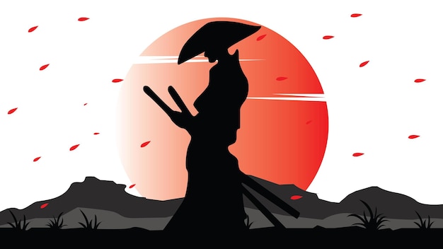 Vector samurai illustration vector