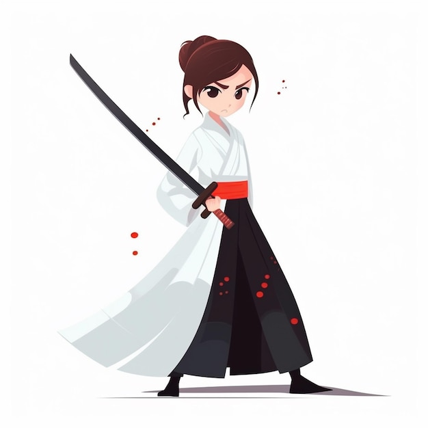 Vector samurai karakter japans japan achtergrond illustratie ontwerp zwaard krijger aziatische tradit