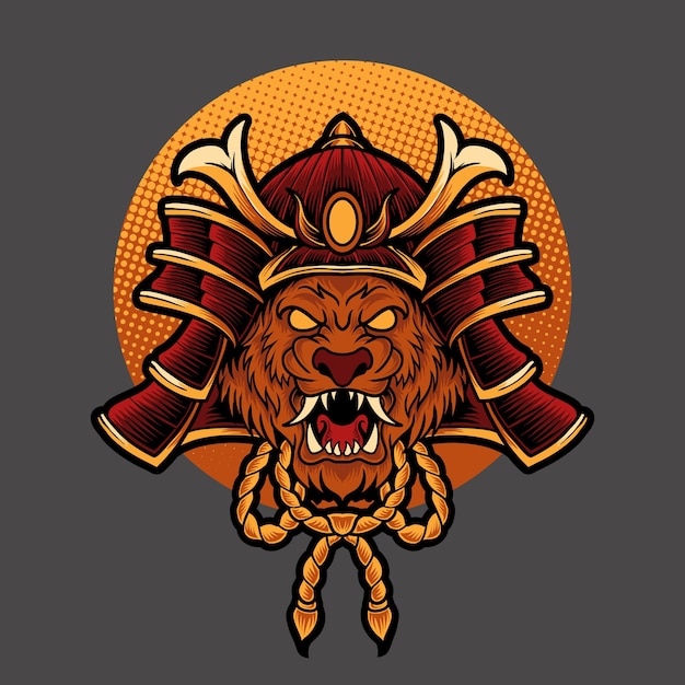 Samurai lion head