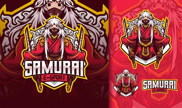 Samurai lord esport gaming mascotte esport logo ontwerp