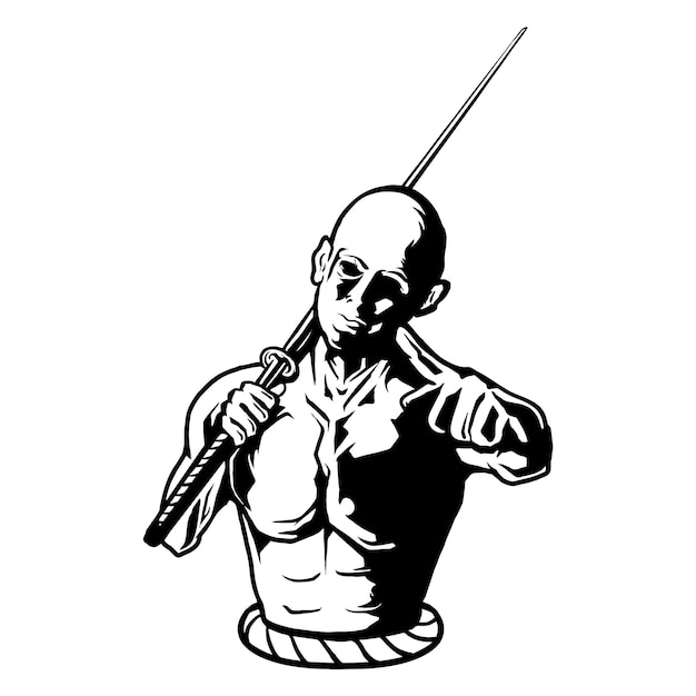 Samurai man vector illustration