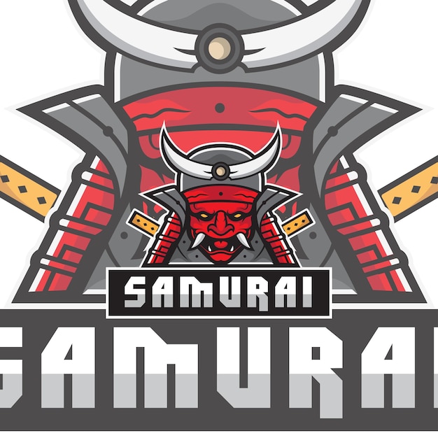 Samurai mascot logo design vector graphic icon symbol illustration