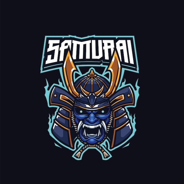 Шаблон логотипа талисмана самурая для команды esport и Sport Logo