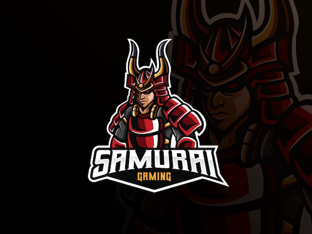 Logo samurai mascotte sport