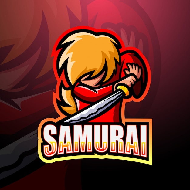 Samurai mascotte esport illustratie