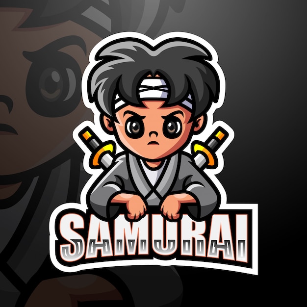 Samurai mascotte esport illustratie