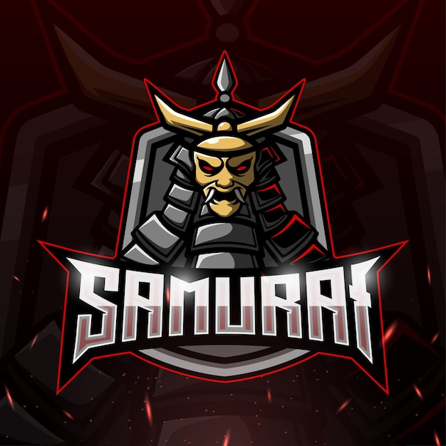 Vector samurai mascotte esport illustratie