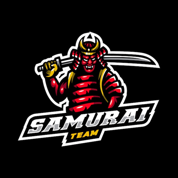 Samurai mascotte logo esport gaming