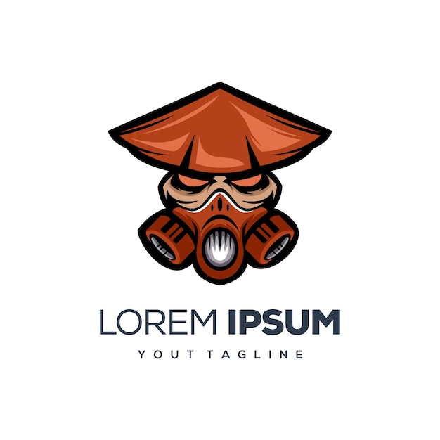 Vector samurai and mask logo design