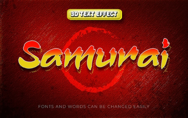 Samurai ninja 3D-teksteffectstijl