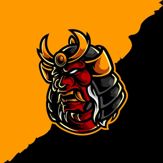 Samurai Oni Mask Logo-ontwerp