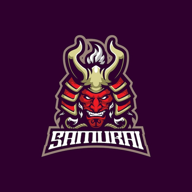 Vettore di progettazione del logo della mascotte dei pirati samurai con uno stile di concetto di illustrazione moderna per la stampa di badge, emblemi e t-shirt. illustrazione del capo samurai per la squadra di sport ed esport.