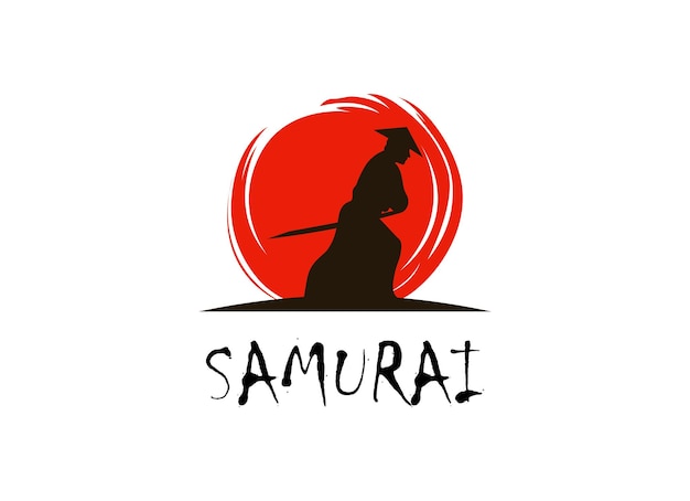 Samurai ronin logo design vector template modern design ronin logo vector illustration