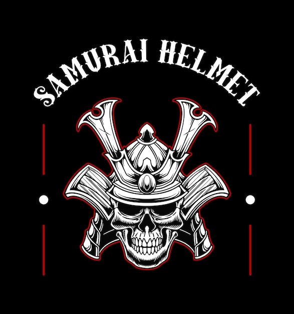 Samurai schedel helm vector ontwerp illustratie