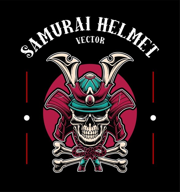 Samurai schedel vector ontwerp illustratie