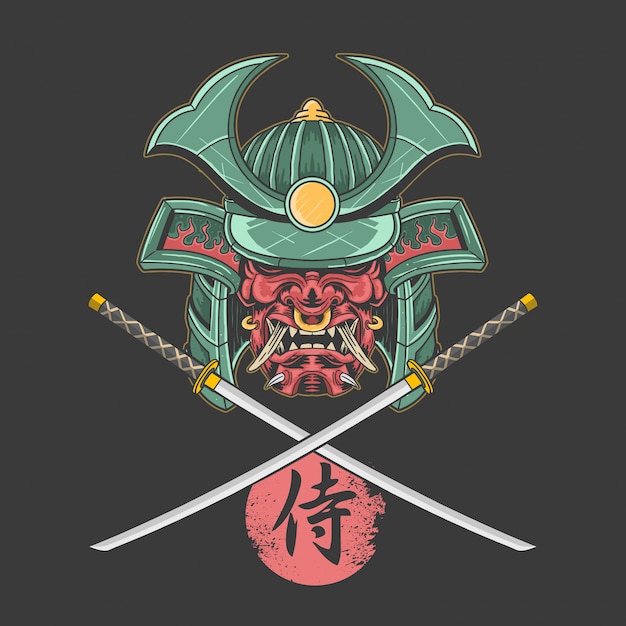 Vector samurai shogun katana