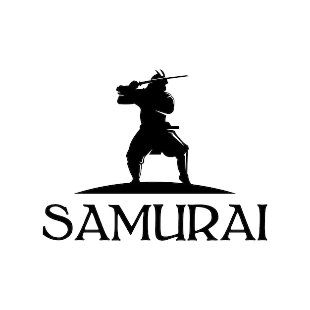 samurai silhouet logo ontwerp inspiratie