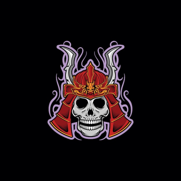 Samurai skull mascots logo vector eps 10