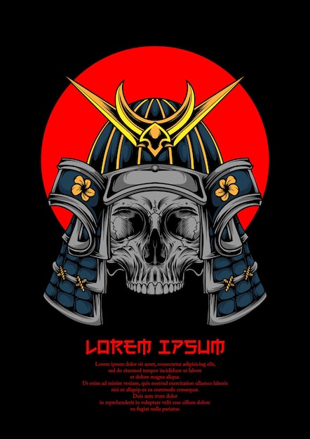 Samurai skull vector illustration