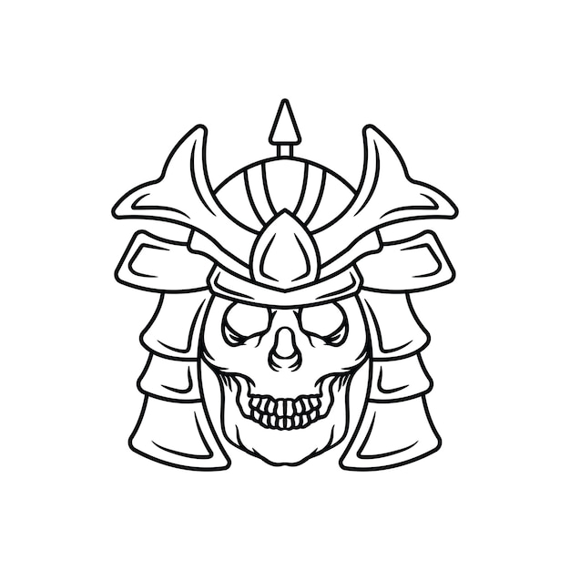 Samurai skull vector