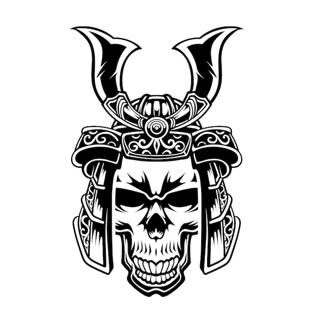 Vector samurai skull vector