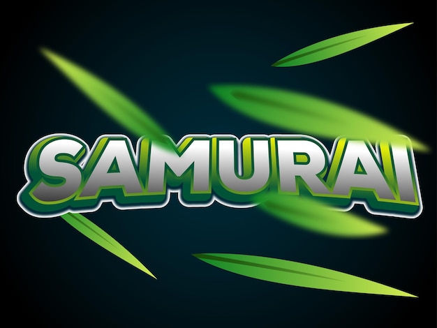 Samurai text effect editable vector