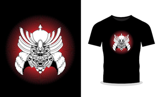 Samurai vector tshirt ontwerp