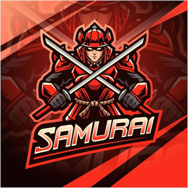 Samurai warrior esport mascot logo design