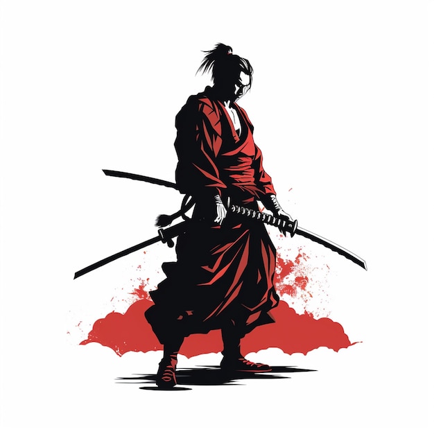 Vector samurai warrior japan vector illustration culture katana japanese art asian sword traditi