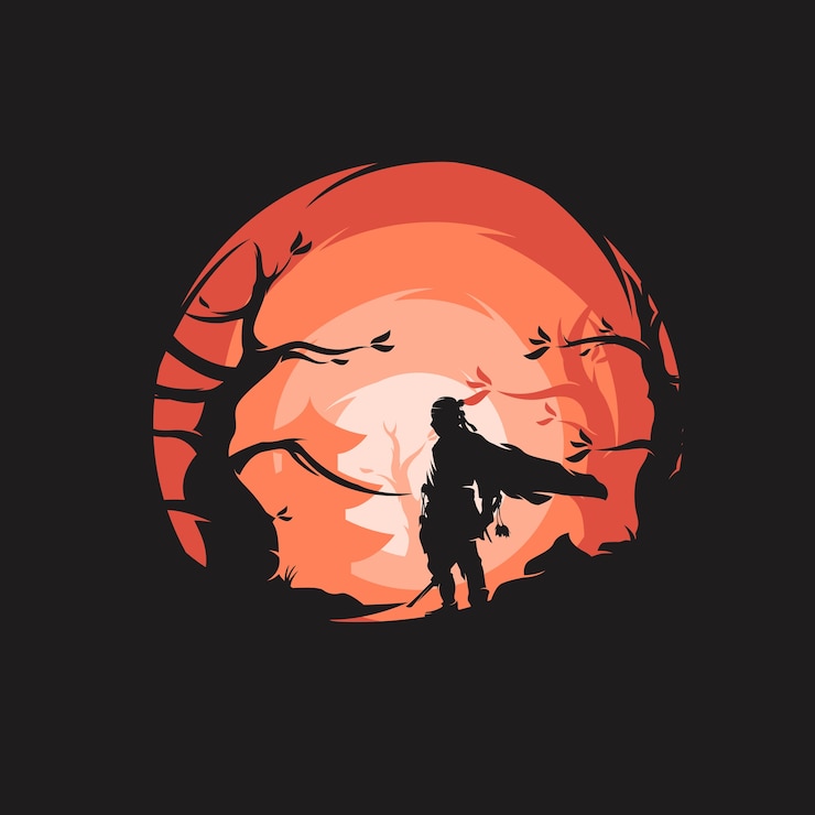 Vector the samurai warrior logo design