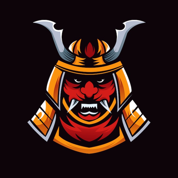 Samurai warrior mascotte logo design esport team