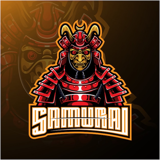 Logo della mascotte guerriero samurai