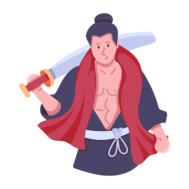 a samurai warrior with a sword in his hand.