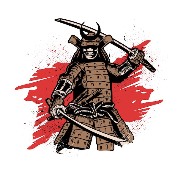 Vector samurai warrior