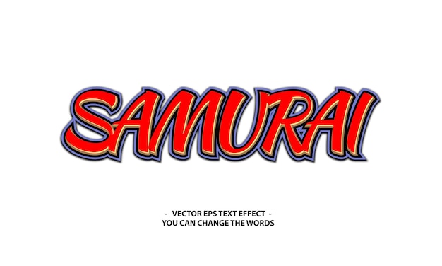 Vector samuraitekst met effectillustratie
