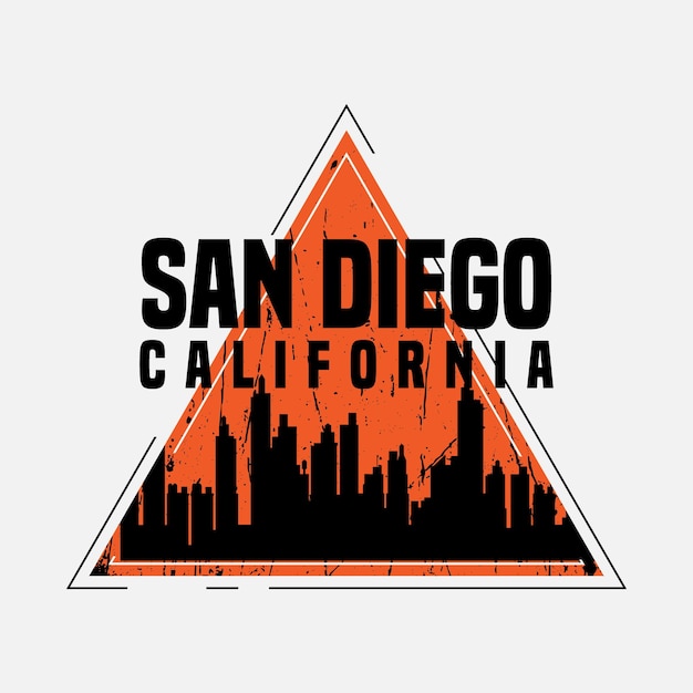 Vettore tipografia di illustrazione di san diego california perfetta per il design di magliette