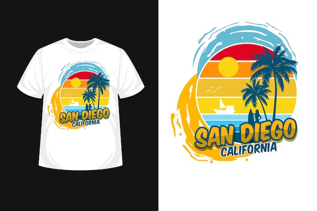 San diego californië t-shirt ontwerp mooi strand