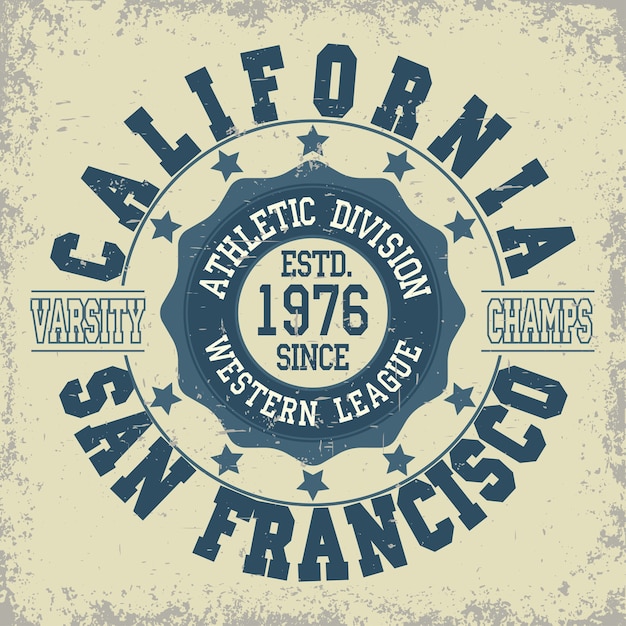 Vector san francisco athletics typography stamp