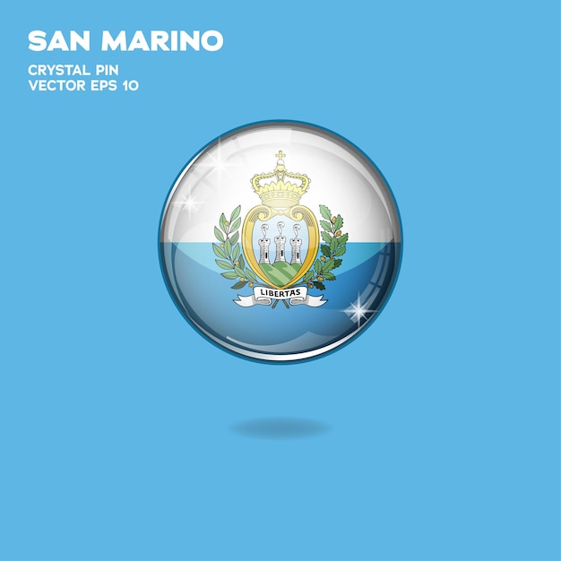 San marino flag 3d buttons