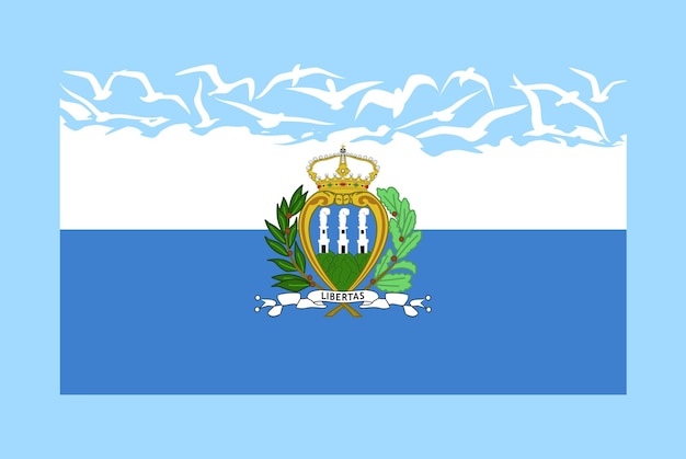 San marino flag with freedom concept san marino flag transforming into flying birds vector