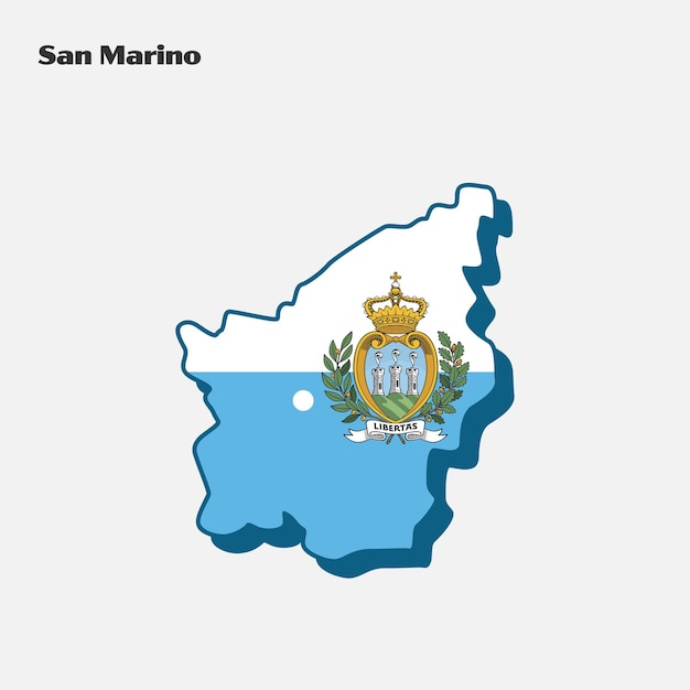 San Marino Nation Flag Map Infographic