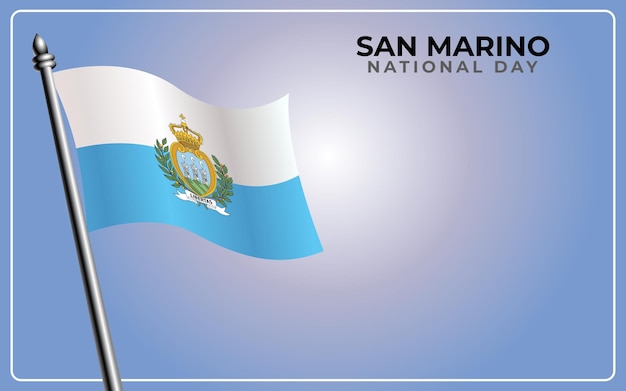 Национальный флаг Сан-Марино изолирован на градиентном цветном фоне