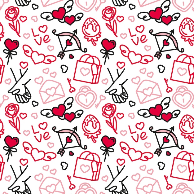 San valentine's day love celebration seamless pattern for fabric wrapping textile wallpaper